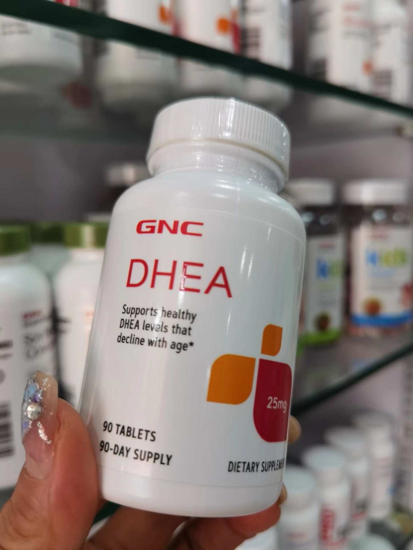 GNC - 活力青春素DHEA 25毫克 (脫氫表雄酮 長效配方) 90粒 備孕抗衰老 平行進口