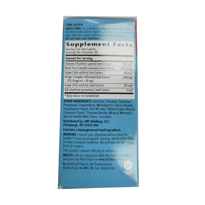 GNC - TOTAL LEAN Perfect Slimming Series Fat Burning BURN 60 Tablets