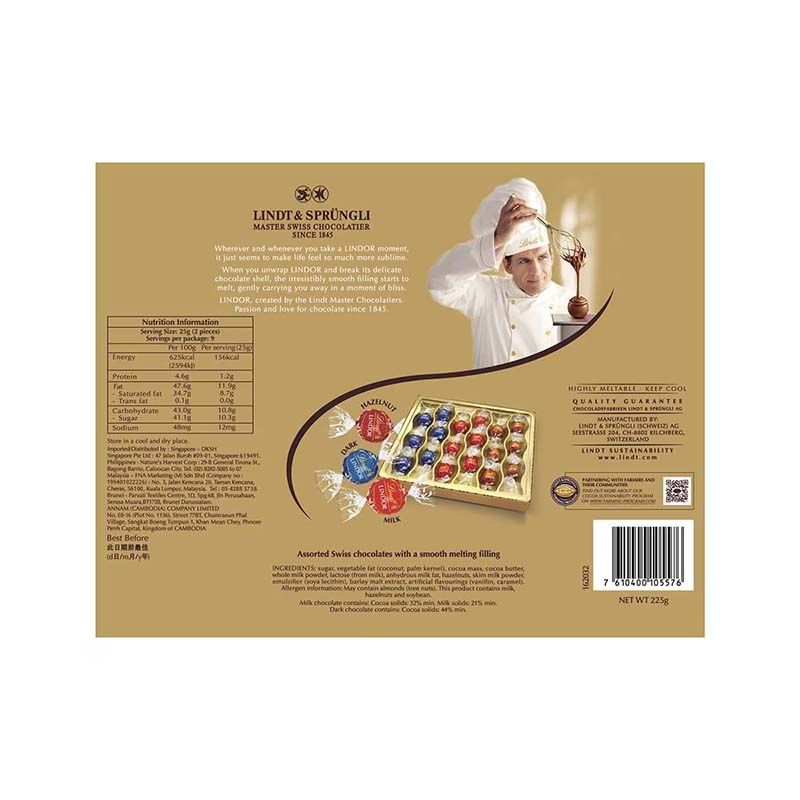 瑞士蓮 精選軟心朱古力禮盒18粒 Lindor Assorted Giftbox T18