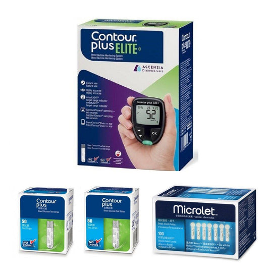 Contour Plus Elite 血糖機套裝(100張紙+100採血針+1機+1筆) 原廠正貨