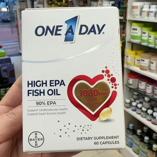 拜耳OneADay高純EPA紅心魚油深海魚油60粒 有助於穩定血脂膽固醇 【2日送達】