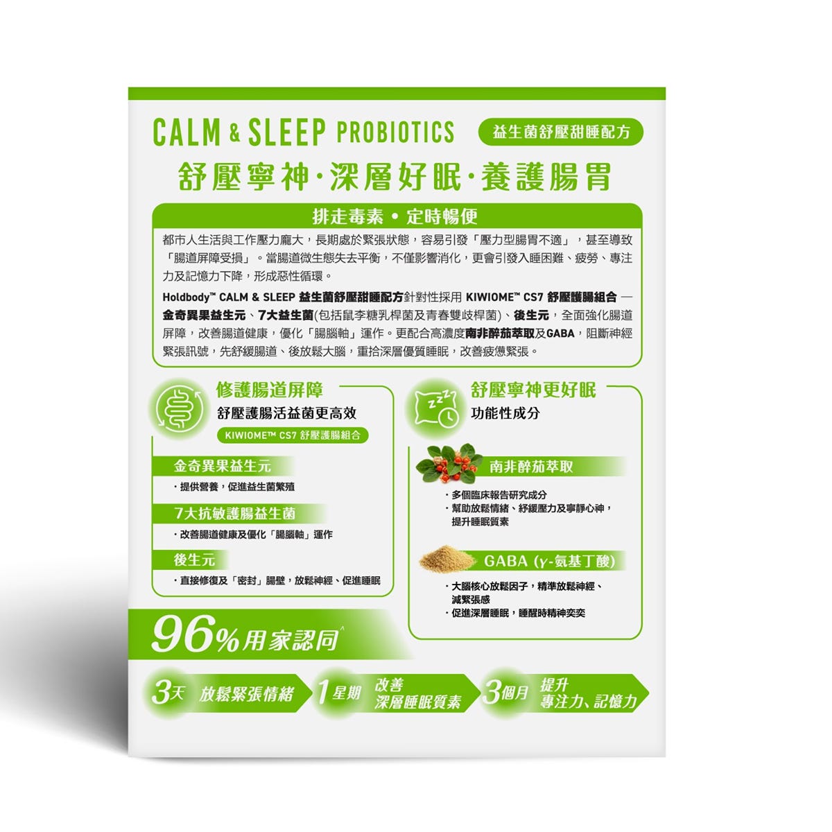Holdbody益生菌舒壓甜睡配方 20包