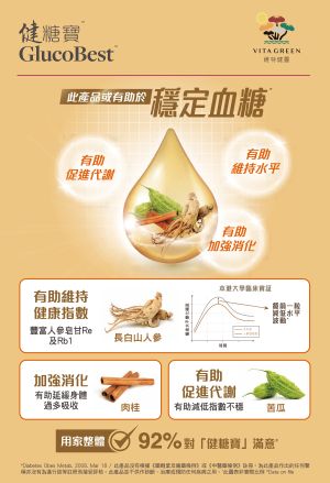 健糖寶 60 粒 - 穩定醣分水平