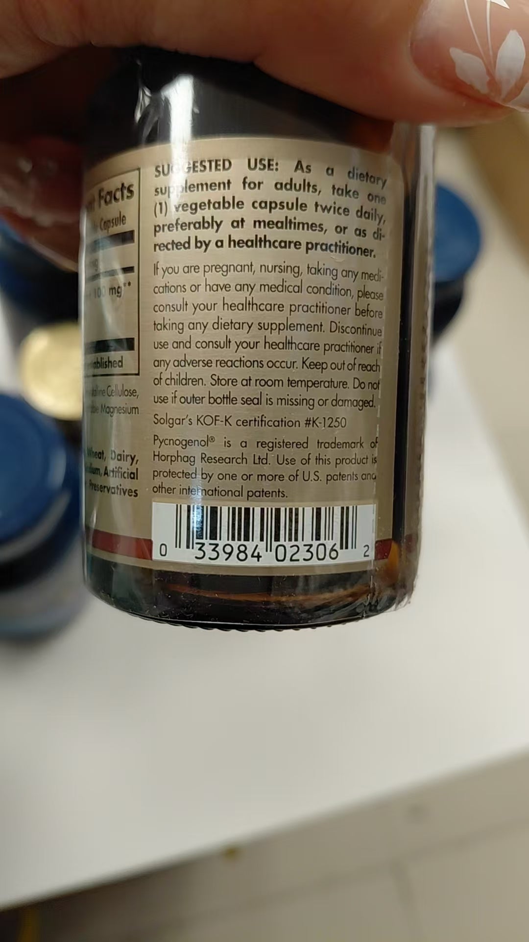 美國Solgar pycnogenol 100毫克 碧羅芷 30粒膠囊 EXP：2028 【2日送達】
