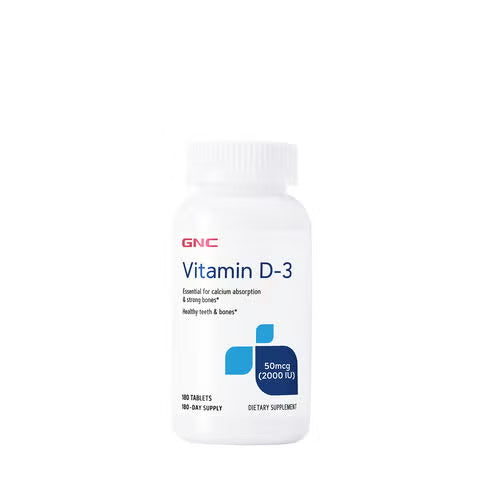 GNC - 維生素D3 50mcg 2000IU 180粒 GNC, Vitamin D3, 2,000 IU, 180 Tablets【2日送達】