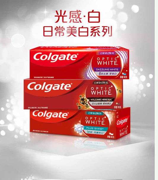 colgate高露洁一星期闪钻亮白6倍去渍火山矿物净白3支装香港直邮