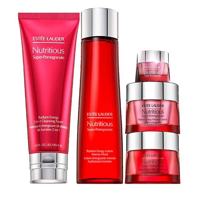 美国雅诗兰黛红石榴5件套洁面125ml+水200ml+晚霜50ml+晚霜50ml+眼霜15ml