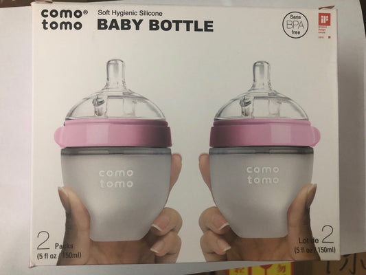 美国本土版Comotomo可么多么粉色，全硅胶奶瓶，仿母乳粉色和绿色可选